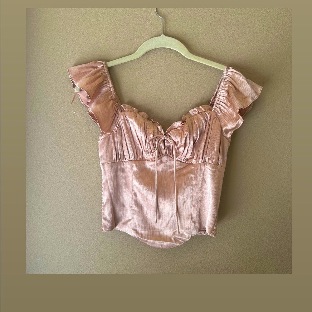 Champagne color corset style crop top